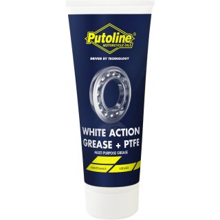 Putoline Lithiumfett White Action CREASE+PTFE, 100 gr. Tube hochqualitatives Lithiumfett mit PTFE für optimale Schmierung und niedrige Reibung.