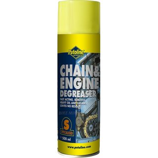 Putoline Entfetter CHAIN & Engine Degreaser, 500 ml Sprühdose wirkungsvoller Spezialentfetter - mit Wasser spülbar.