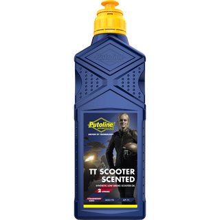 Putoline engine oil TT SCOOTER Scented, synthetic engine oil for scooter, strawberry scented.