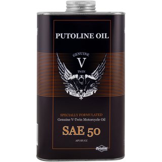 Putoline motor oil 1 Ltr.  Genuine V-Twin Motorcycle Oil SAE 50 mineral mono-grade oil.