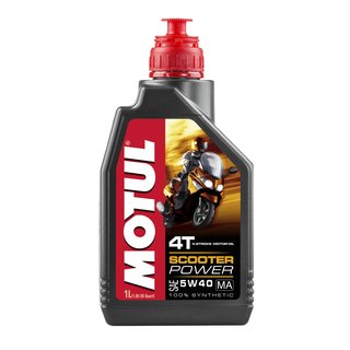 Motul SCOOTER POWER 4T 5W-40 MA 100% Synthetic high performance 4-stroke lubricant 1 l