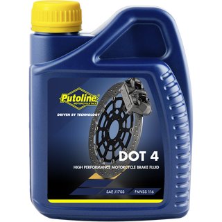 Putoline Bremsflüssigkeit DOT 4 Brake Fluid, synthetisches Premium-Bremsflüssigkeit.